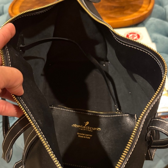 Alberta Di Canio Elegant Black Leather Tote Bag - Picture 4 of 6